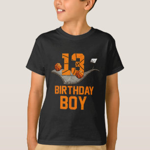 13th Birthday Basketball Jersey 13 Year Old Boy Bo T-Shirt