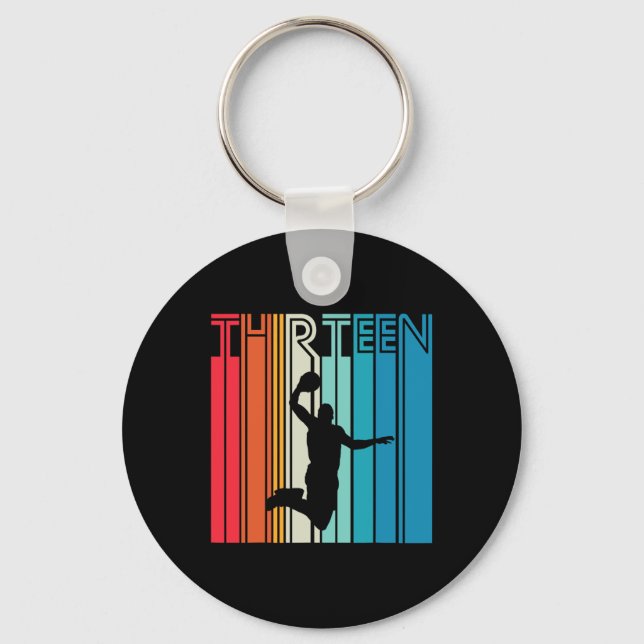 13th Birthday Basketball Lover Gift 13 Years Old R Key Ring (Front)