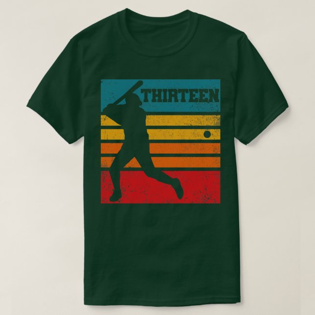 13th Birthday Batter Baseball Player T-Shirt (Design Front)