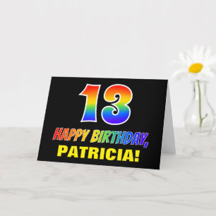 13th Birthday: Bold, Fun, Simple, Rainbow 13 Card