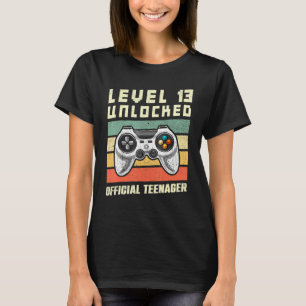 13th Birthday  Boy Level 13 Unlocked Official Teen T-Shirt
