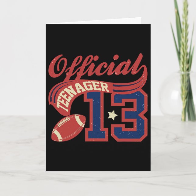 13th Birthday Boy Official Teenager 13 Yrs Old Foo Card (Front)
