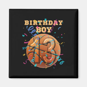 13th Birthday Boy Teen 13 Years Old Sketll Players Magnet