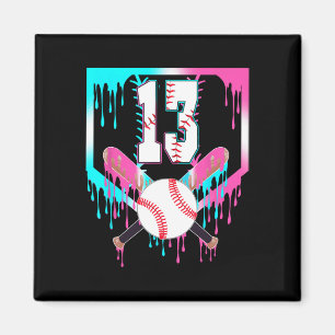 13th Birthday Bysebyll Home Plate Drip Ice Cream 1 Magnet