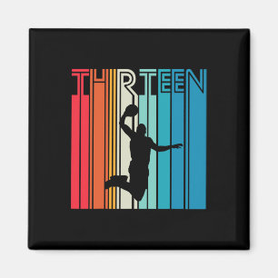 13th Birthday Bysketbyll Lover Gift 13 Years Old R Magnet