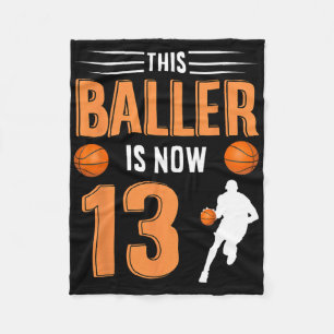 13th Birthday Bysketbyll - This Byller Is Now 13 Fleece Blanket