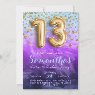13th Birthday Confetti Invitation