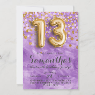 13th Birthday Confetti Invitation