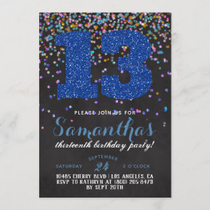 13th Birthday Confetti Invitation