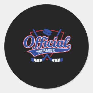 13th Birthday Decorations Hockey Winter Sports Fan Classic Round Sticker