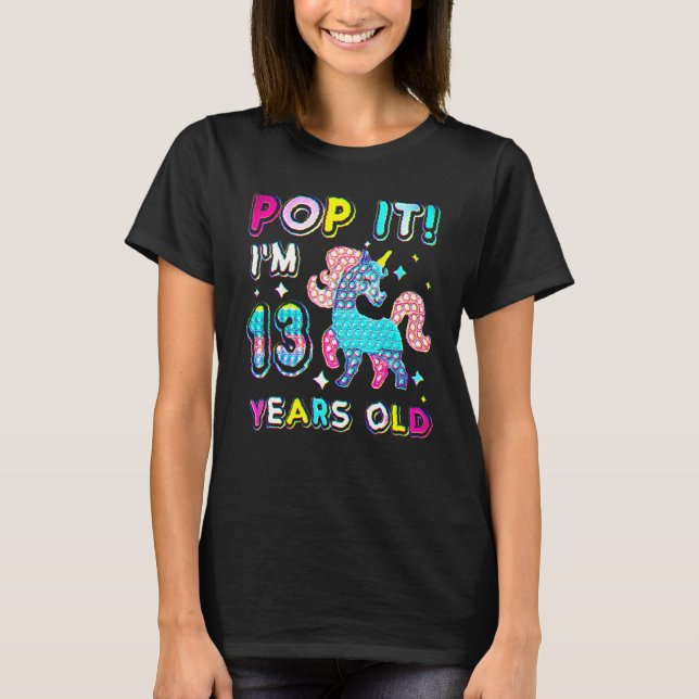 13th Birthday Fidget Toy Birthday Girl 13 Year Old T-Shirt (Front)