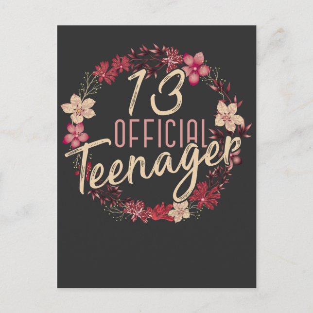 13th Birthday Flower 2008 Official Teenager Girl Postcard (Front)