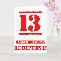 13th Birthday: Fun, Red Rubber Stamp Inspired Look