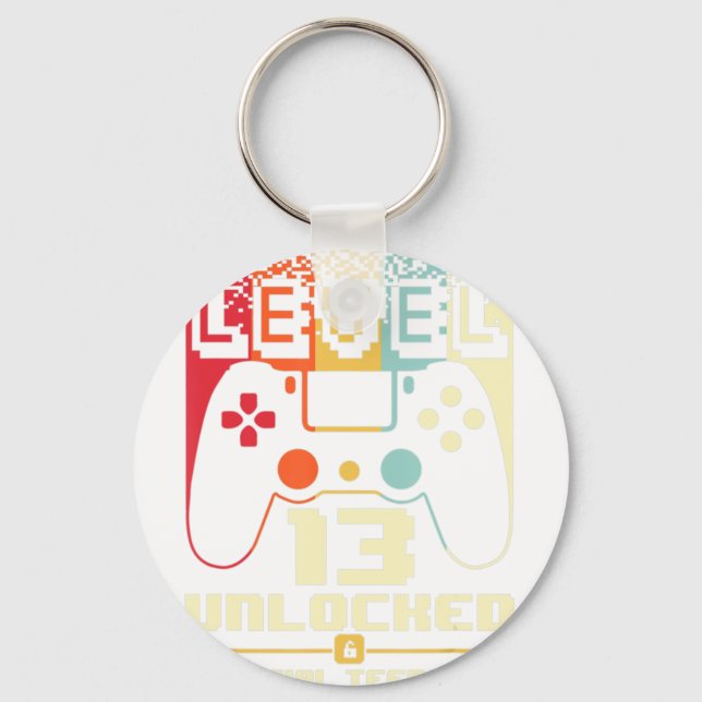 13th Birthday Gift Boys Level 13 Unlocked Official Key Ring (Front)