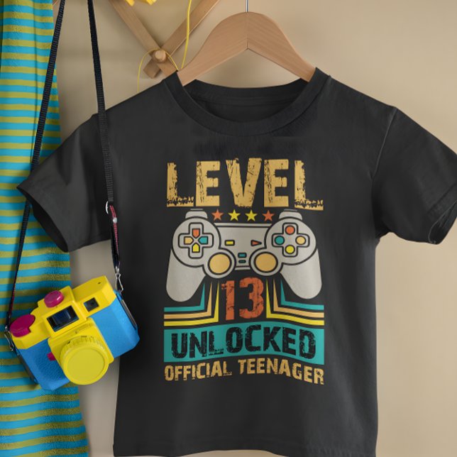 13th Birthday Gift Boys Level 13 Unlocked Official T-Shirt (Creator Uploaded)