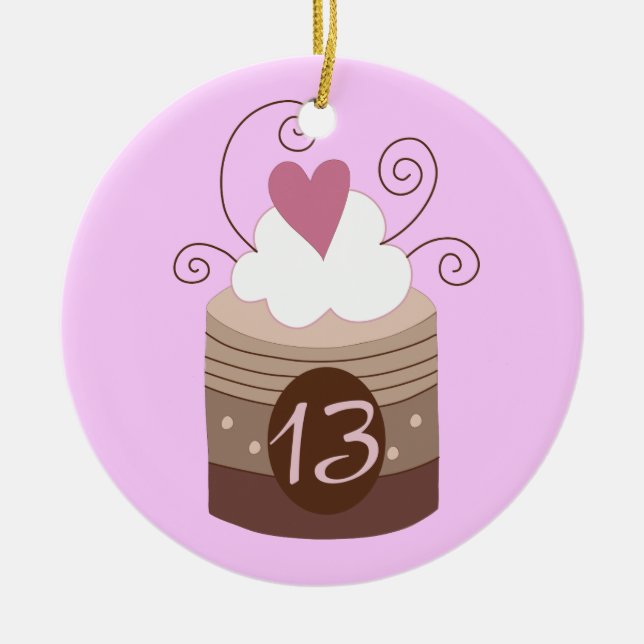 13th Birthday Gift Ideas For Her Ceramic Tree Decoration (Front)