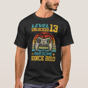 13th Birthday Gift Level 13 Unlocked Awesome 2010  T-Shirt