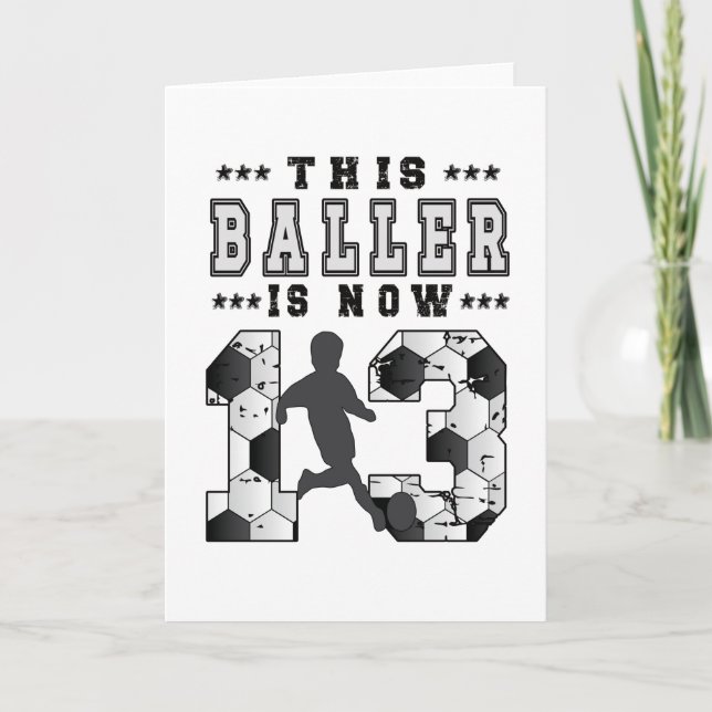 13th Birthday Gift Soccer Player 13 Year Old Boy Card (Front)