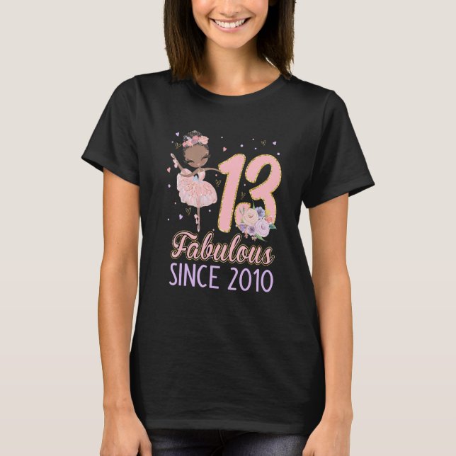 13th Birthday Girl Outfit Ballerina Dancer Ballet  T-Shirt (Front)