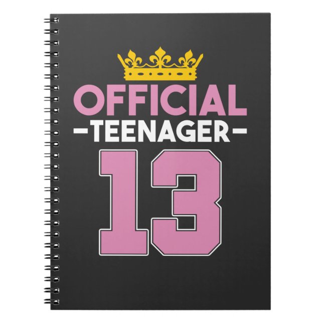 13th Birthday Girl Princess Official Teenager Notebook (Front)