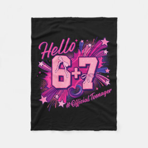13th birthday girl teenager six seven coquette bow fleece blanket