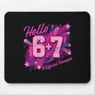 13th birthday girl teenager six seven coquette bow mouse pad
