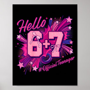13th Birthday Girl Teenager Six Seven Coquette Bow Poster