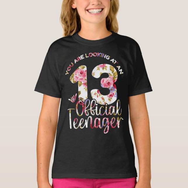 13th Birthday Girls 13 Years Teen Teenager T-Shirt (Front)