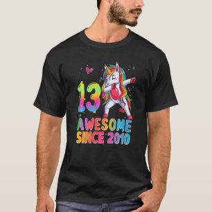 13th Birthday Girls Teens Dabbing Unicorn 13 Year T-Shirt