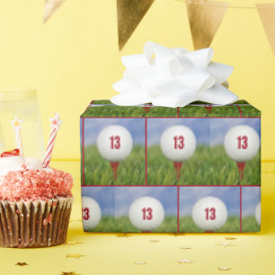 13th Birthday Golf Ball   Wrapping Paper