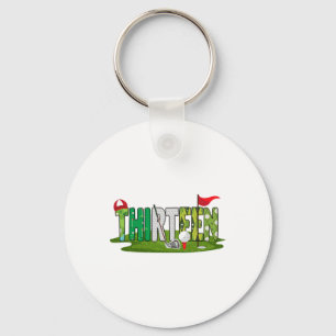 13th Birthday Golf Theme 13 Year Old Kids Sport Pa Key Ring