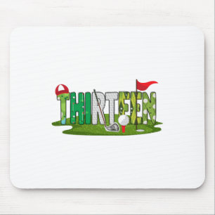 13th Birthday Golf Theme 13 Year Old Kids Sport Pa Mouse Pad