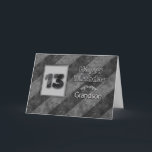 13th BIRTHDAY, Grandson, Grunge Grey Stripes Card<br><div class="desc">Similar image available for invitations ages 13, 16, 18 and 21.  Also for birthday greetings in same categories but for specific titles i.e. son,  grandson and dude. Faux texture gives it a slight grunge effect.</div>
