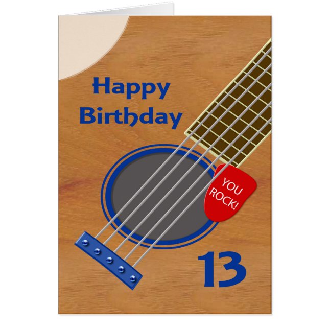 13th Birthday Guitar Player Birthday (Front)