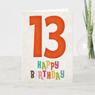 13th Birthday Happy Birthday Card Design