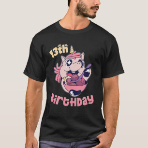13Th Birthday Ice Cream Unicorn Party Theme T-Shirt