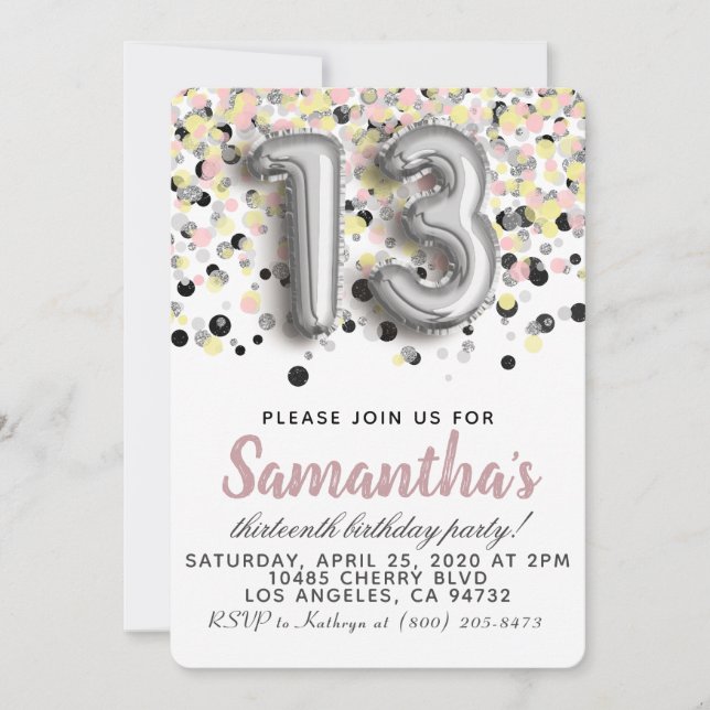 13th Birthday Invitation (Front)