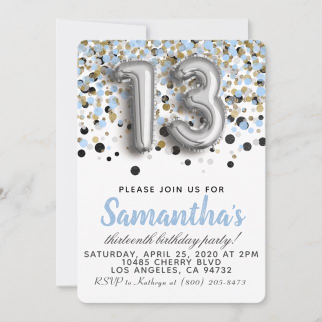 13th Birthday Invitation (Front)