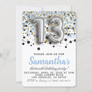 13th Birthday Invitation