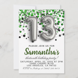 13th Birthday Invitation