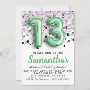13th Birthday Invitation