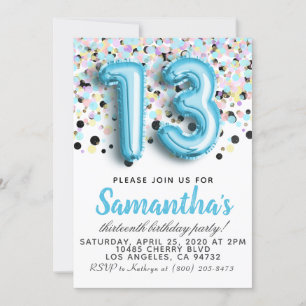 13th Birthday Invitation