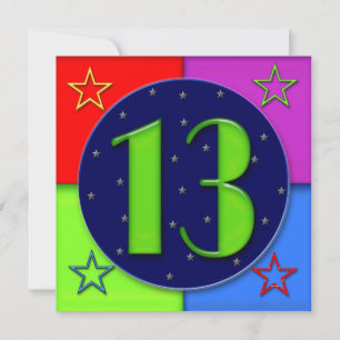 13th Birthday Invitations - Neon Colours