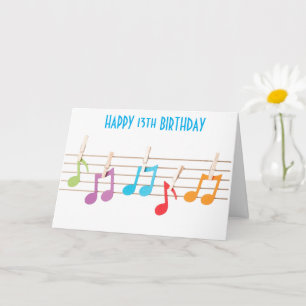 **13th BIRTHDAY** MUSICAL NOTES BIRTHDAY WISHES