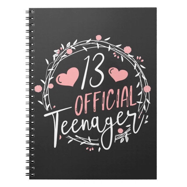 13th Birthday Official Teenager 13 Years Old Girl Notebook (Front)
