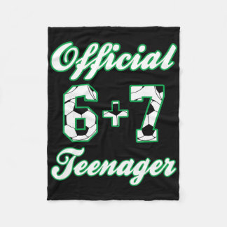 13th Birthday Official Teenager Funny Soccer 6+7 M Fleece Blanket