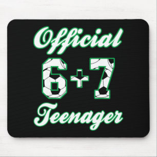 13th Birthday Official Teenager Funny Soccer 6+7 M Mouse Pad