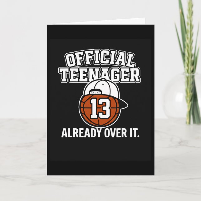 13th Birthday Official Teenager Funny Teen Sketll  Card (Front)