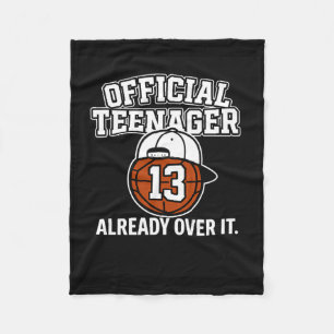 13th Birthday Official Teenager Funny Teen Sketll Fleece Blanket