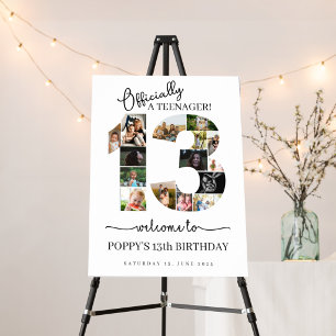 13th birthday officially a teenager photo collage poster